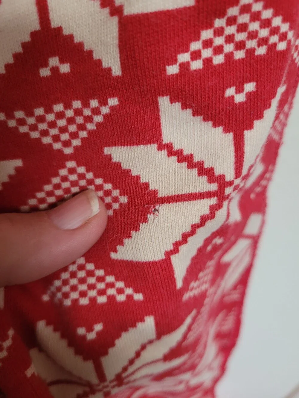 Hanna Andersson Kids Red and Cream Holiday Star Knit Sweat Pant